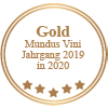 Auszeichnung Gold Mundus Vini Jahrgang 2019 in 2020 für Torrevento Primitivo Nuda Verita