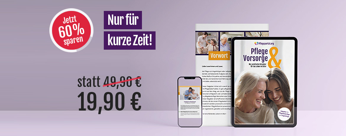 Nur für kurze Zeit: Jetzt 60% sparen! Pflege-Ratgeber statt 49,90 € nur 19,90 €