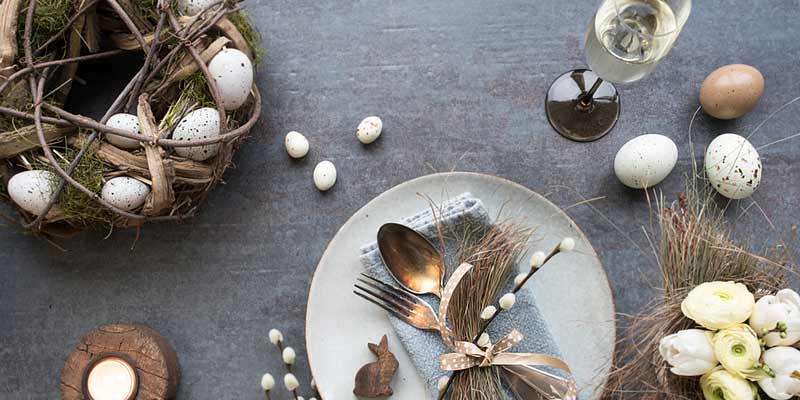 Tischdekoration zu Ostern