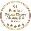 Auszeichnung 91 Punkte - Rüdiger Kleinke Jahrgang 2018 in 2019 für Torrevento Primitivo 20 Anniver